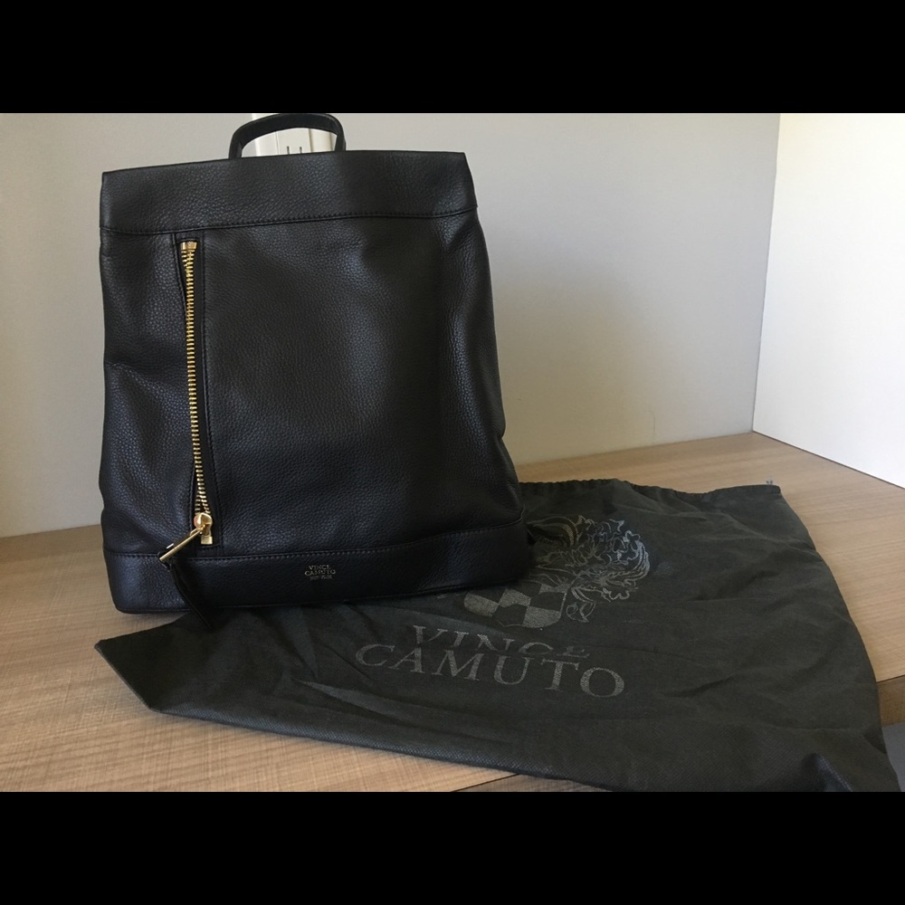 Vince Camino Black Leather Back- pack